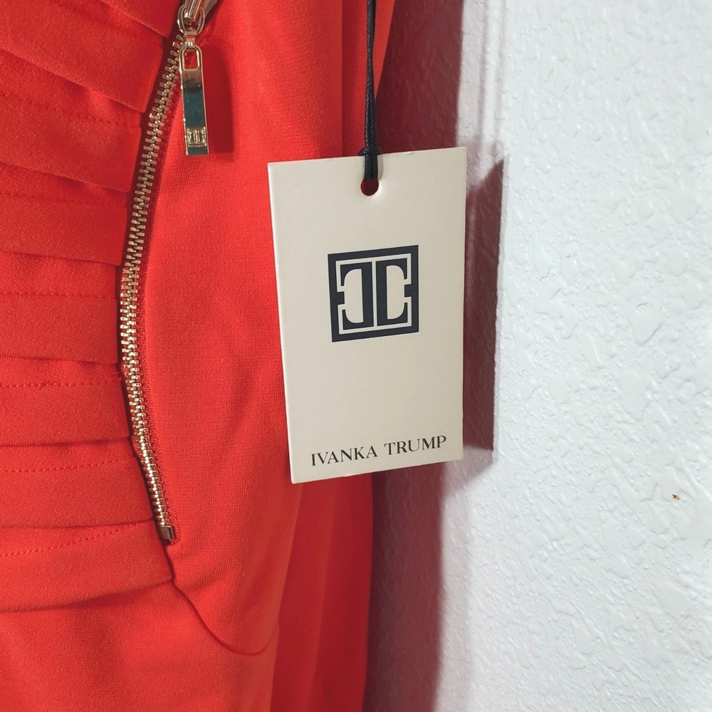 Ivanka Trump Size 16 Orange Starburst Sleeveless Sheath Dress NWT - Picture 9 of 12